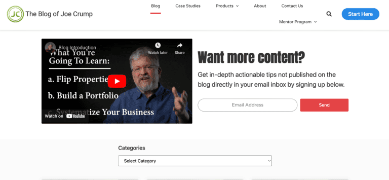 joecrumpblog.com blog page