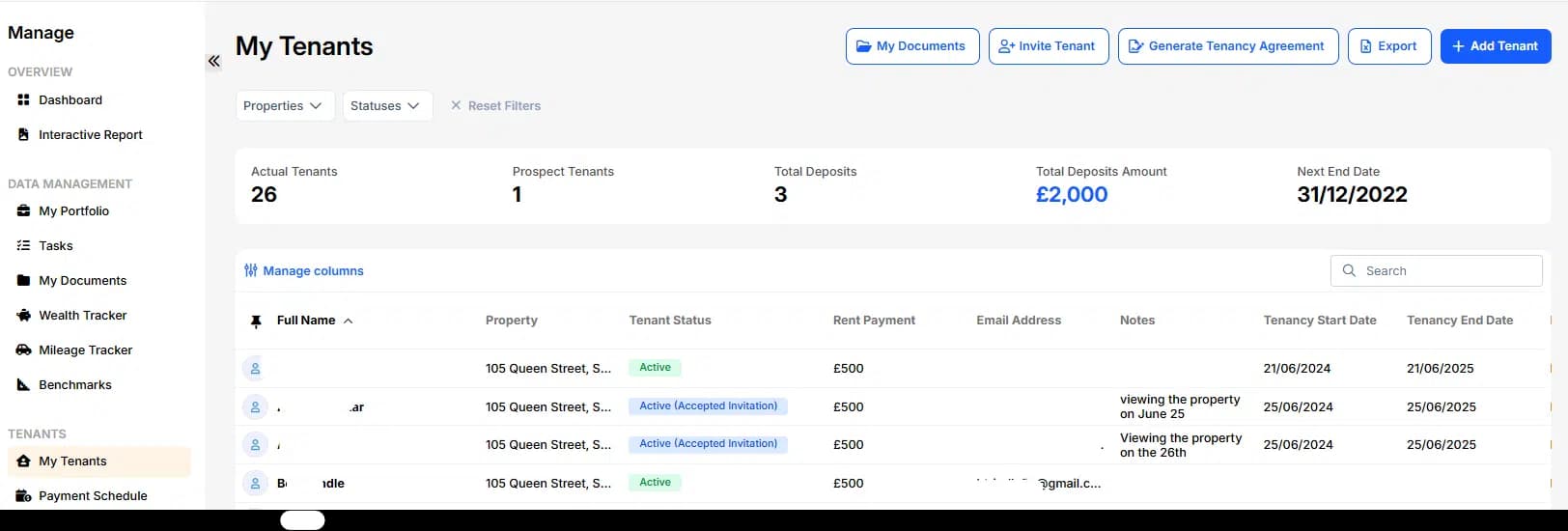 Manage Tenants