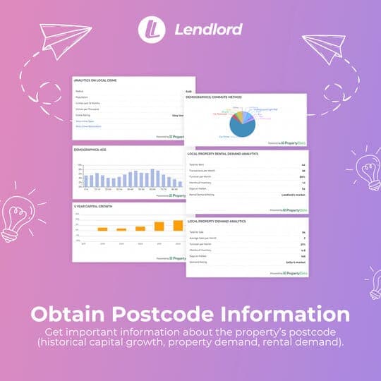 postcode information analysis by Lendlord io