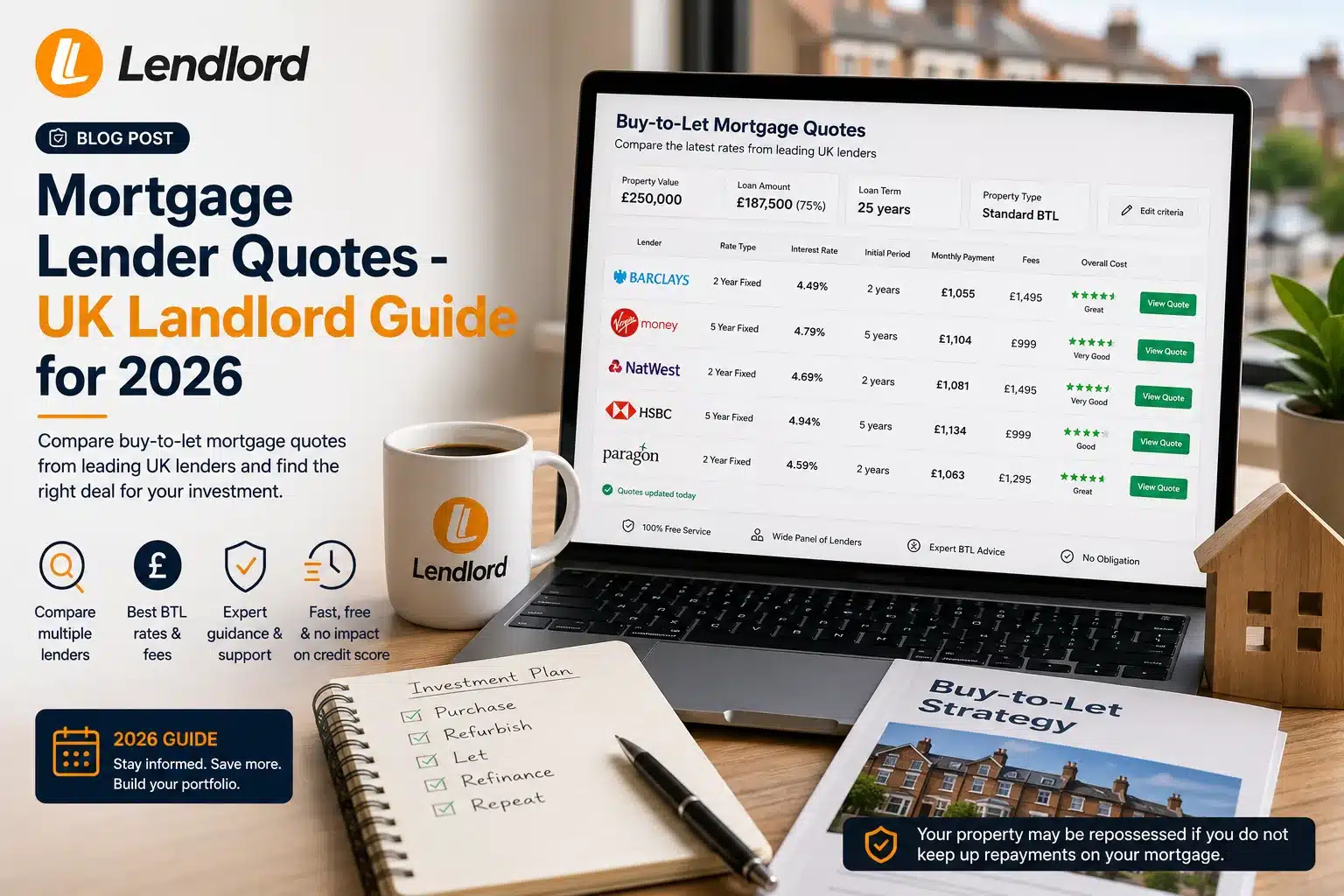 Free Mortgage Lender Quotes for UK Landlords (2026)