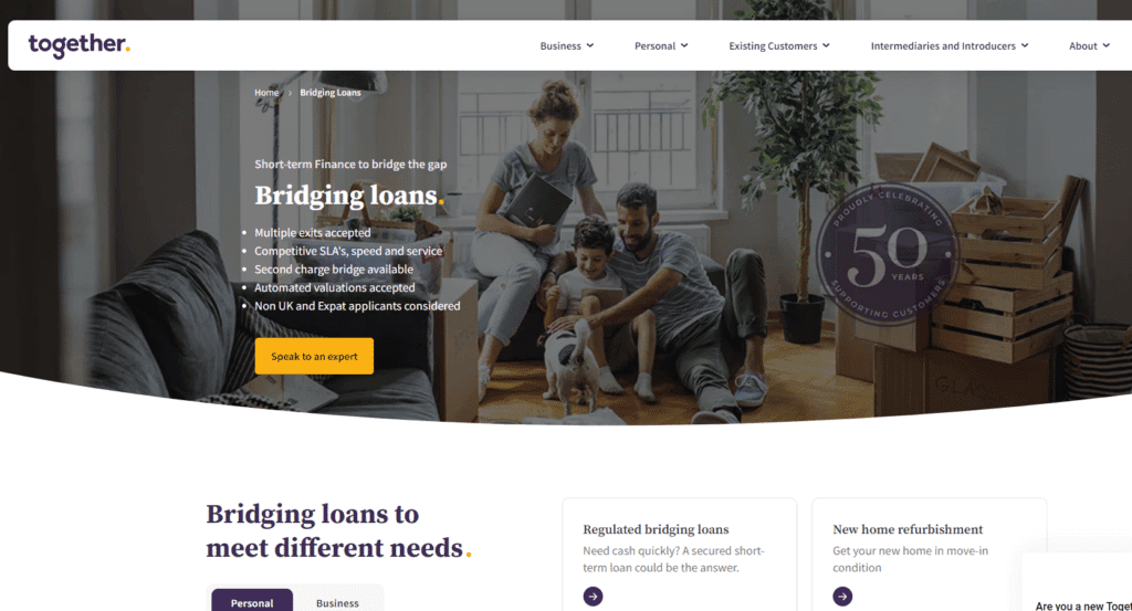 Lendlord vs together bridging loan calculator comparison