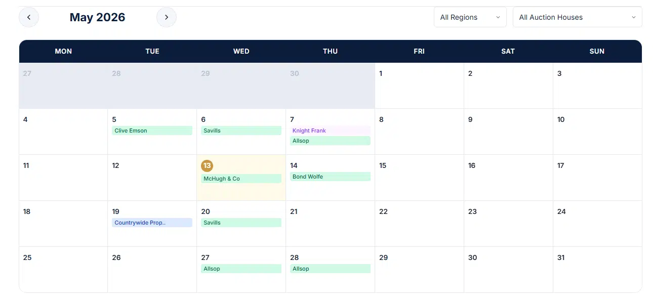 UK Auction Calendar