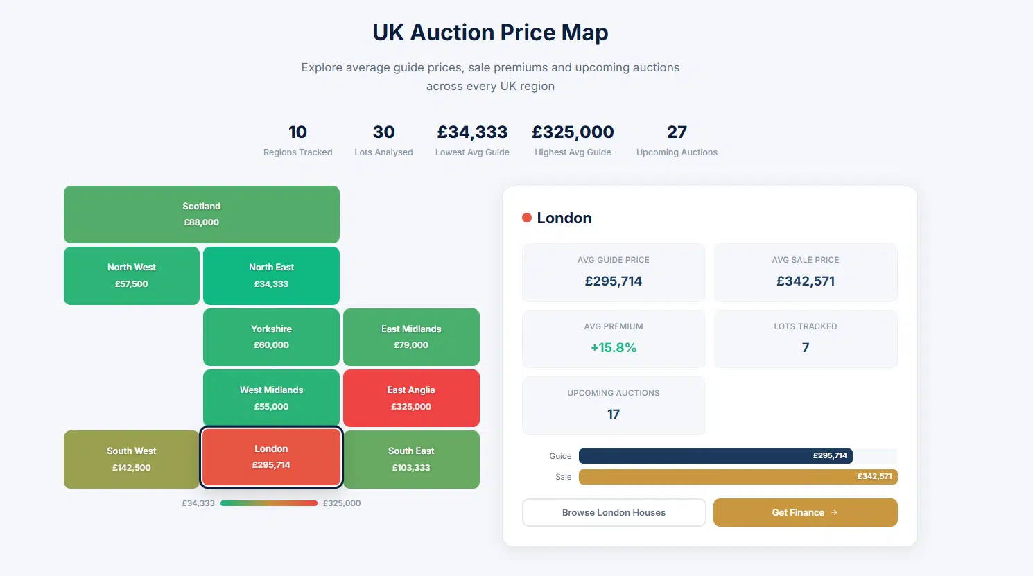 UK Auction Price Map