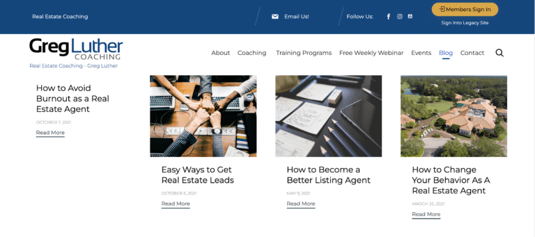 gregluthercoaching.com home page