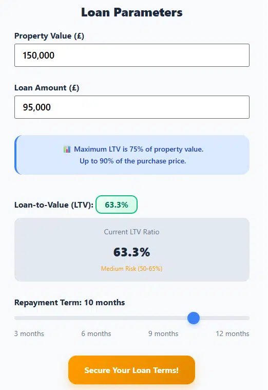 Bridging Loan Calculator Dynamic Rates