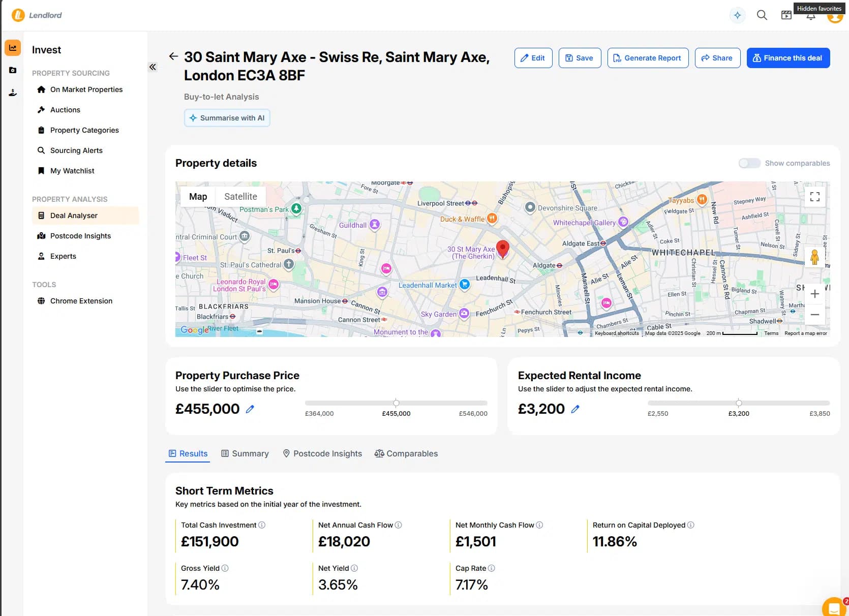 Buy To Let Deal Analyser By Lendlord