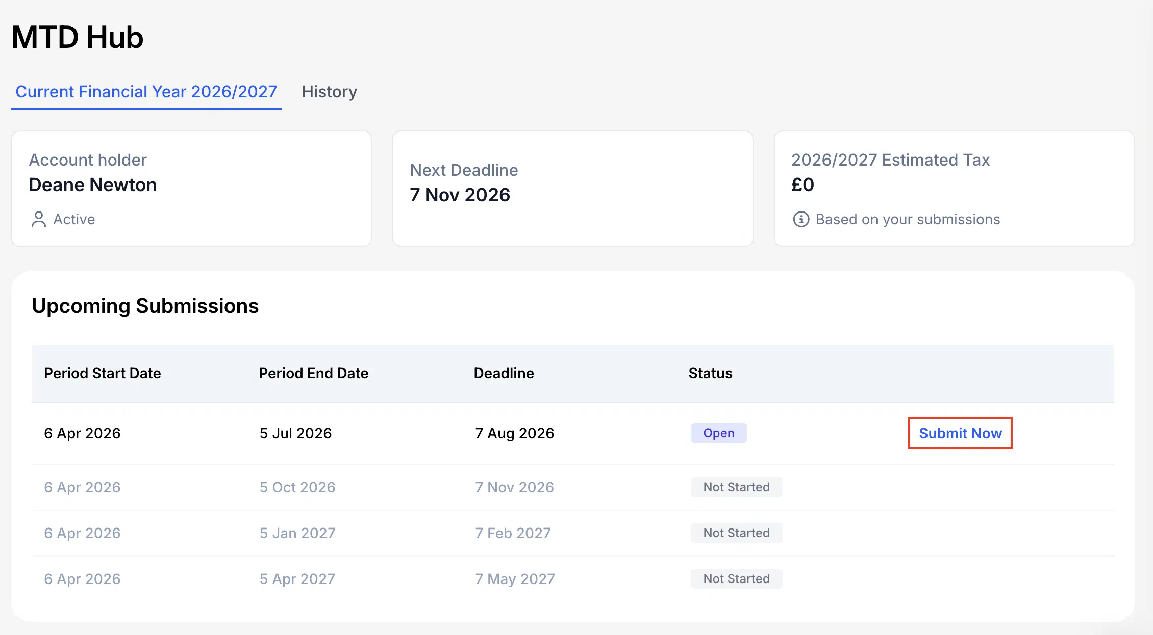 8 Now You Are Ready To Submit Your Quarterly Update Find The Period You Would Like To Submit For And Click Submit Now