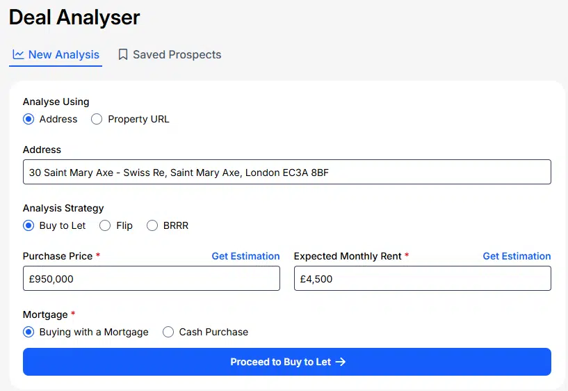 Buy To Let Deal Analysis Of 30 St Mary Axe London EC3A 8BF Property