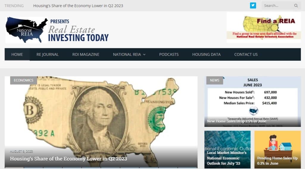 Real Estate Investing Today home page