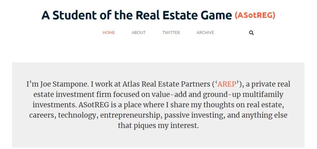 21. A Student of the Real Estate Game