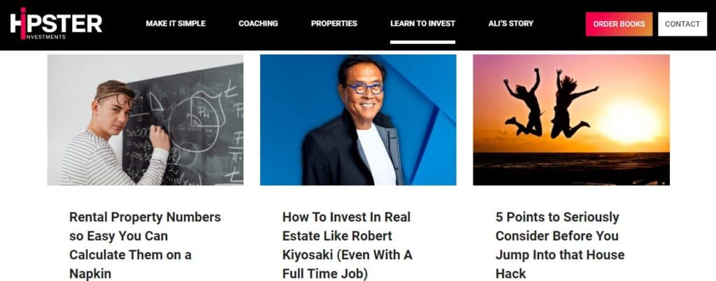 Hipster Investments home page