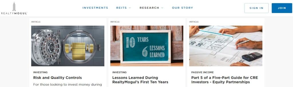 RealtyMogul home page