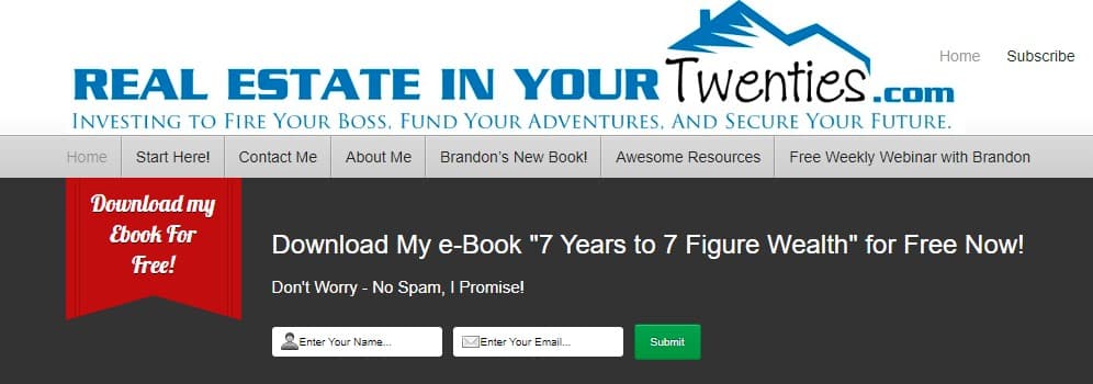 Real Estate In Your Twenties home page