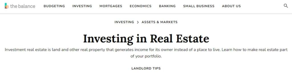 The Balance home page