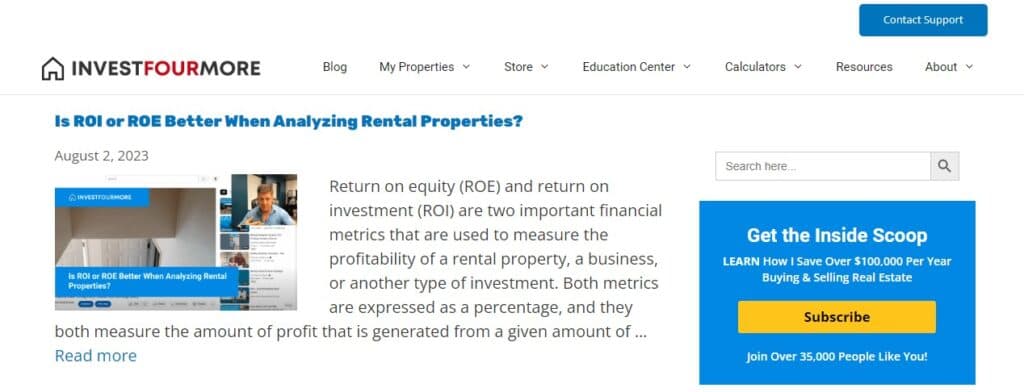 Invest Four More home page