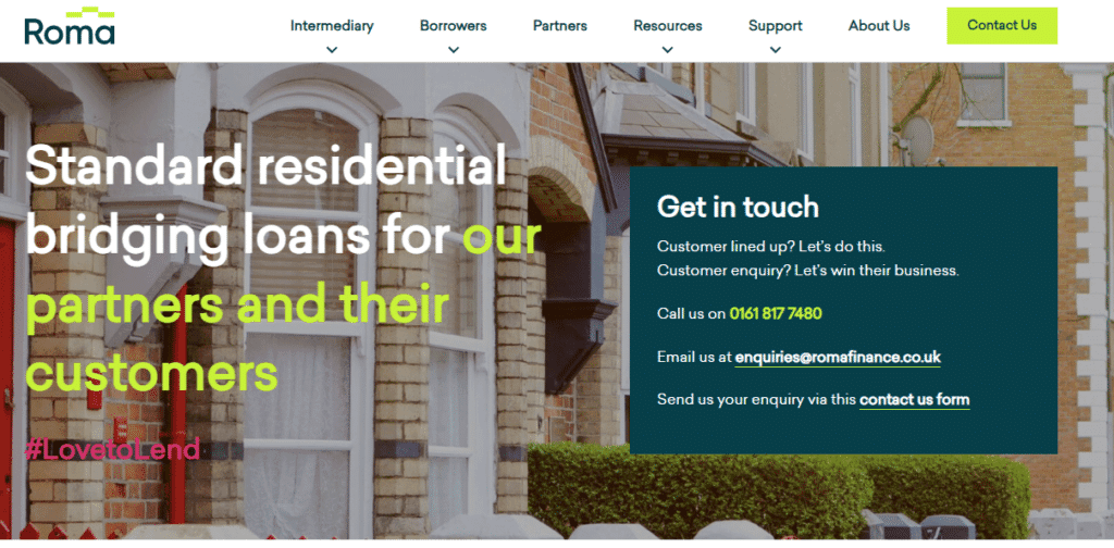 Lendlord bridging loan calculator comparison and Roma Finance