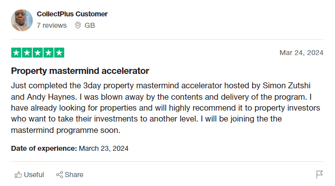 Property Mastermind Workshop Testimonials by Trustpilot
