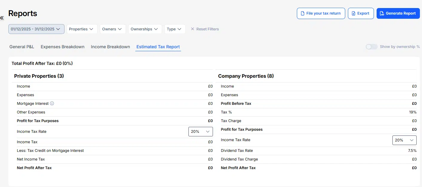 Manage Tax Reports