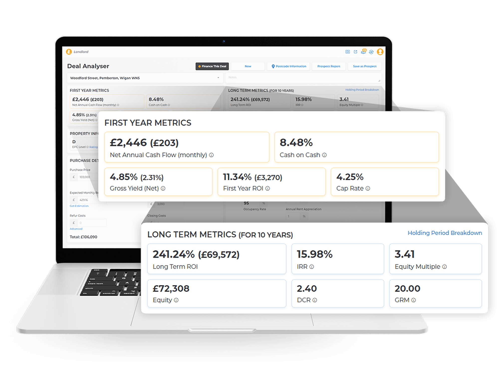 Lendlord deal analysis screen ready to share with a client